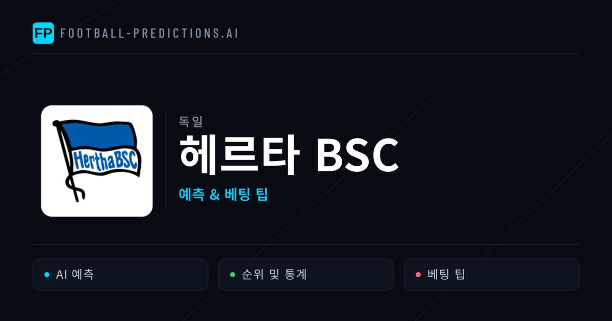 헤르타 BSC 축구 예측 & 통계