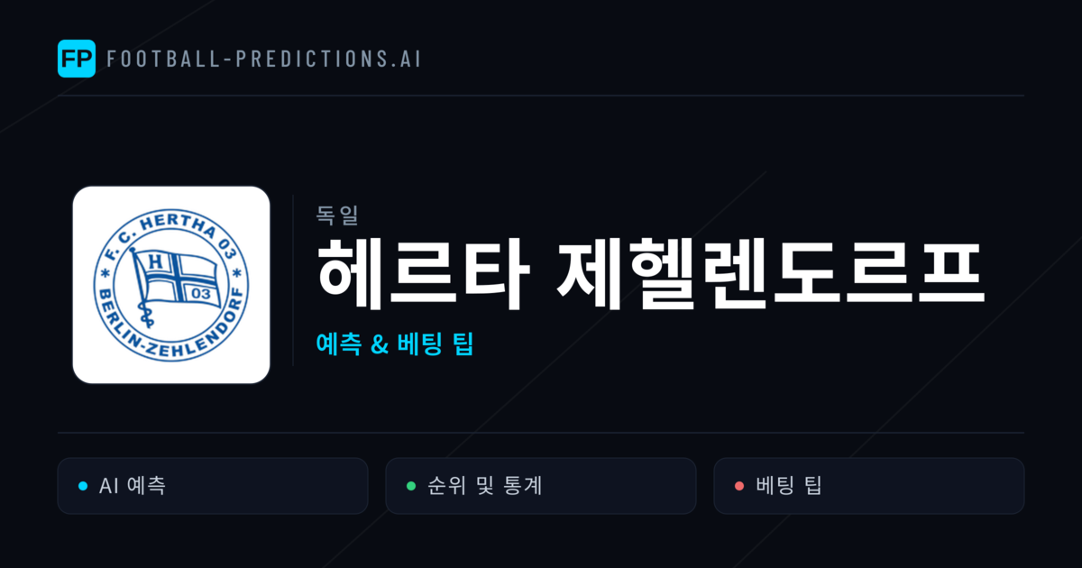 헤르타 제헬렌도르프 축구 예측 & 통계