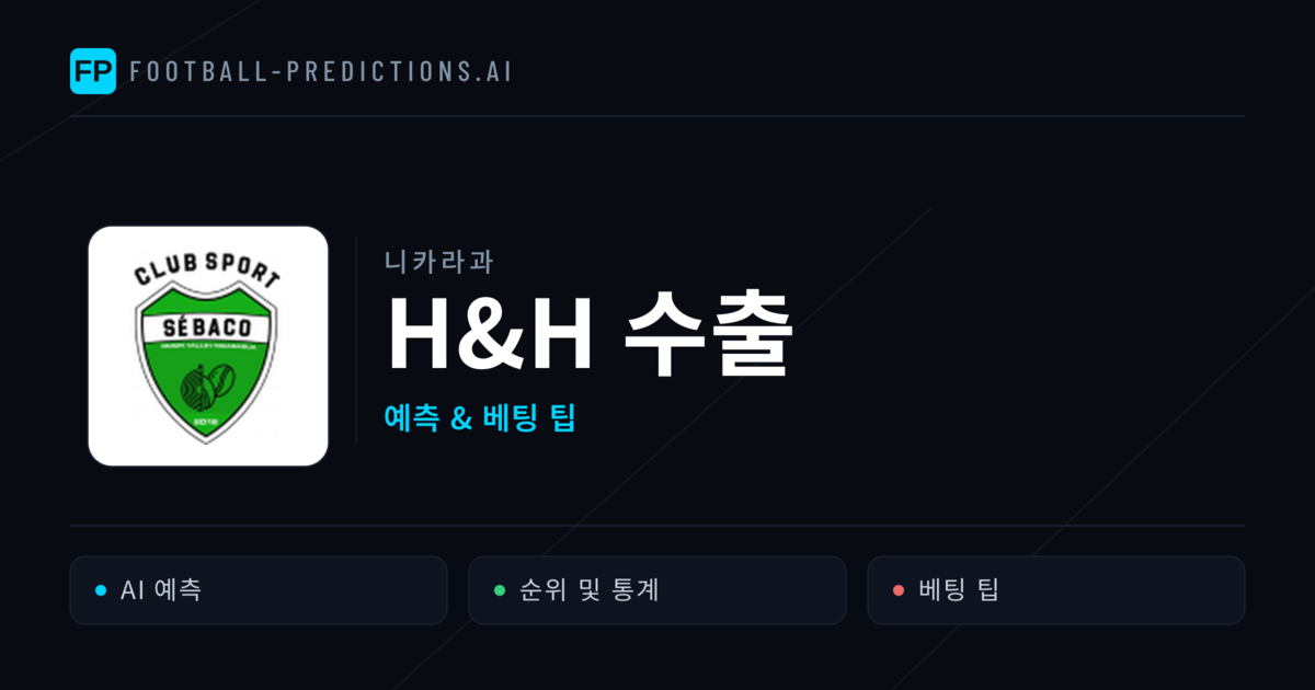 H&H 수출 축구 예측 & 통계