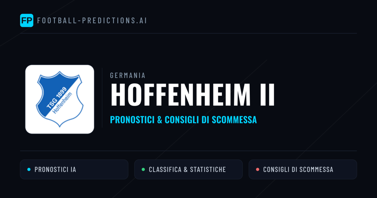 Pronostici e Statistiche Hoffenheim II