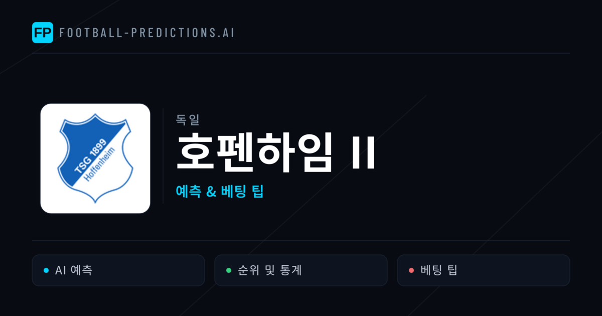 호펜하임 II 축구 예측 & 통계