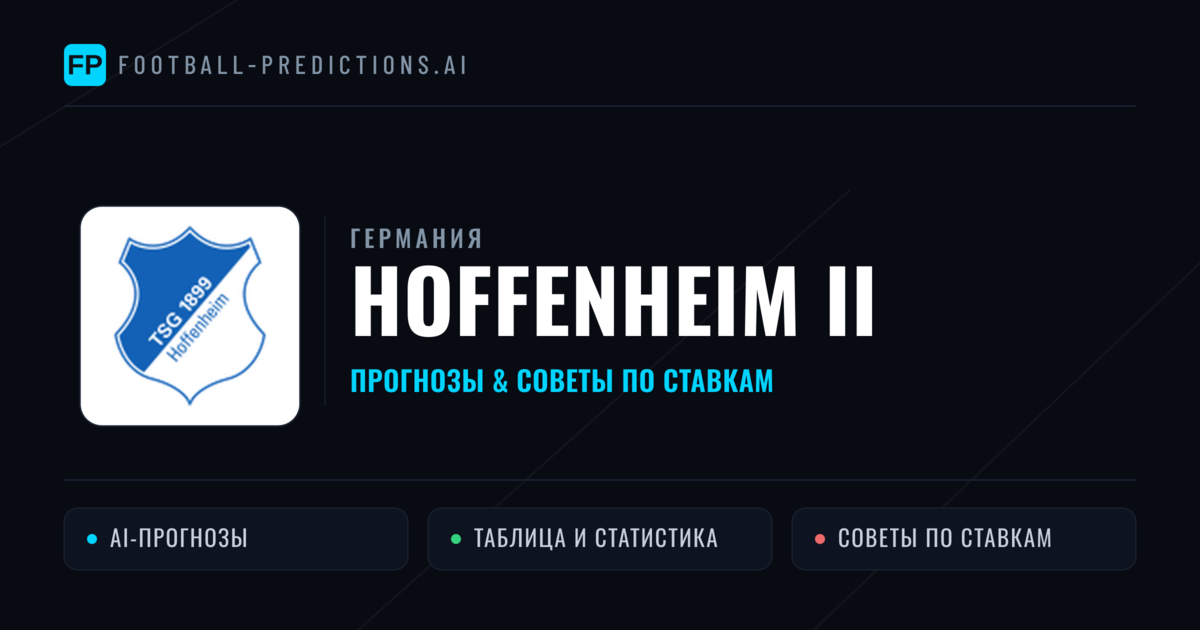 Hoffenheim II прогнозы и статистика