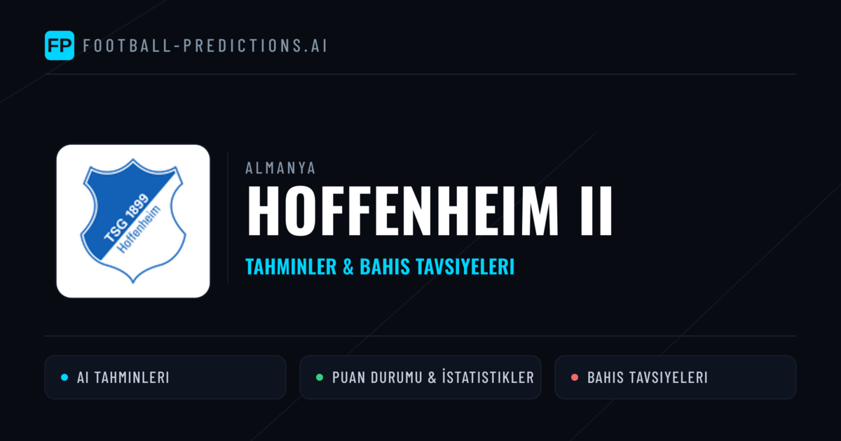 Hoffenheim II Tahminleri & İstatistikler