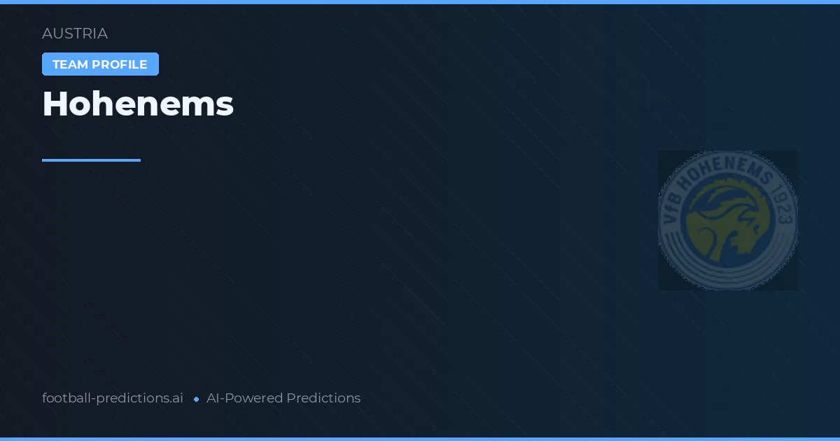 Hohenems Predictions & Stats