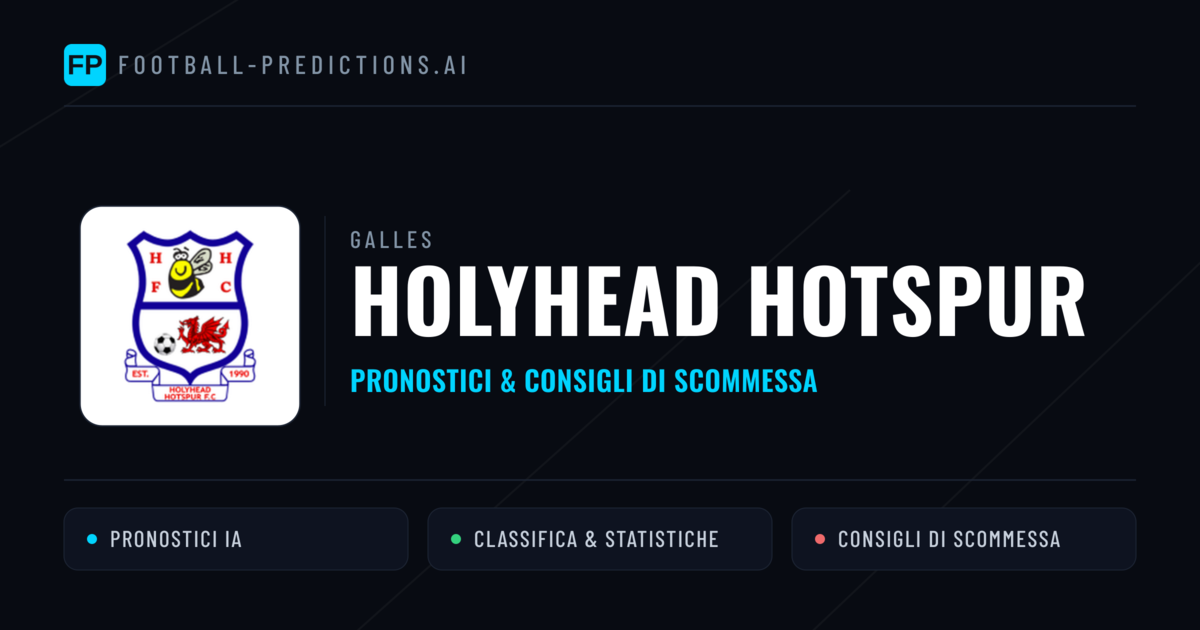 Pronostici e Statistiche Holyhead Hotspur
