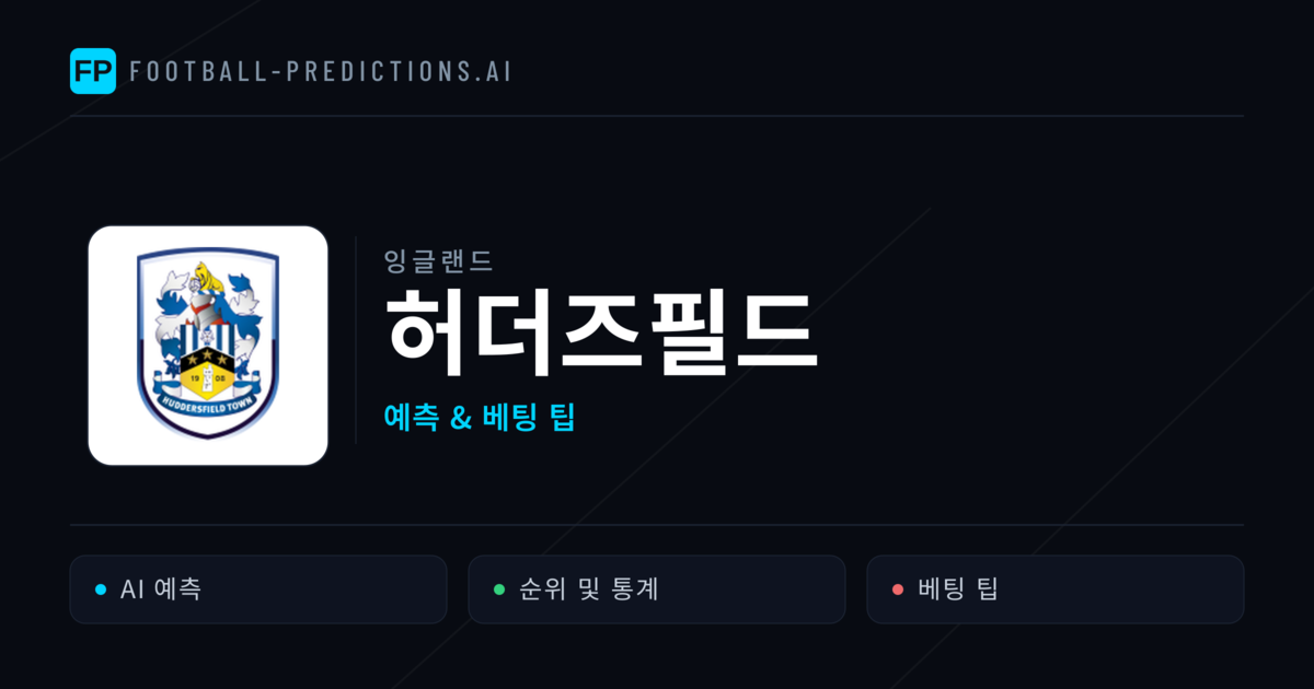 허더즈필드 축구 예측 & 통계