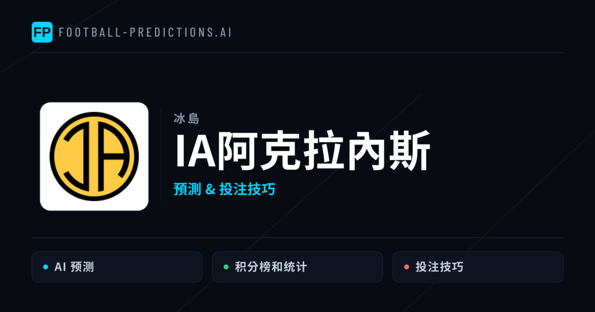 IA阿克拉內斯 運彩分析｜足球預測與數據