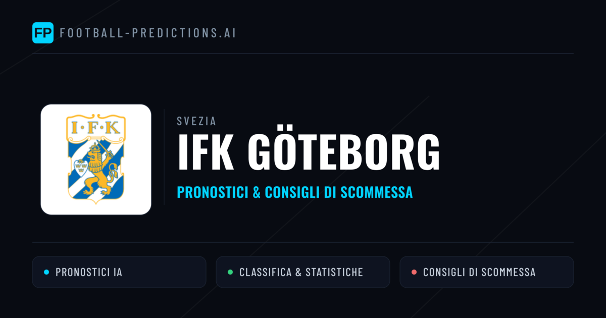 Pronostici e Statistiche IFK Göteborg