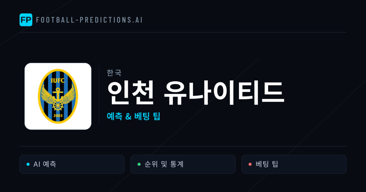 인천 유나이티드 축구 예측 & 통계