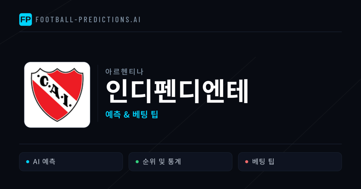 인디펜디엔테 축구 예측 & 통계