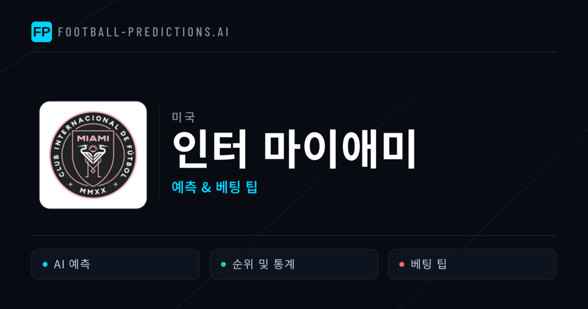 인터 마이애미 축구 예측 & 통계