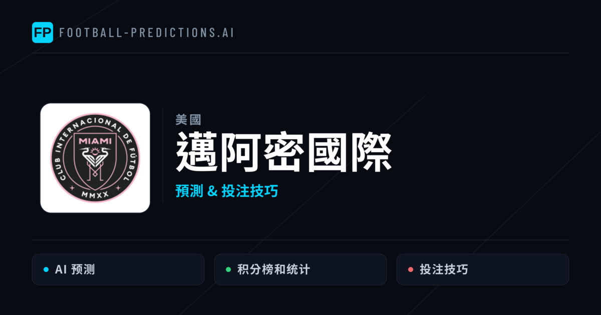 邁阿密國際 運彩分析|足球預測與數據