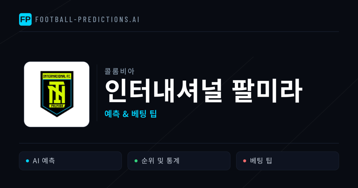 인터내셔널 팔미라 축구 예측 & 통계
