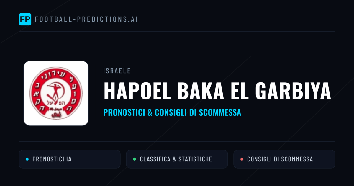 Pronostici e Statistiche Hapoel Baka El Garbiya
