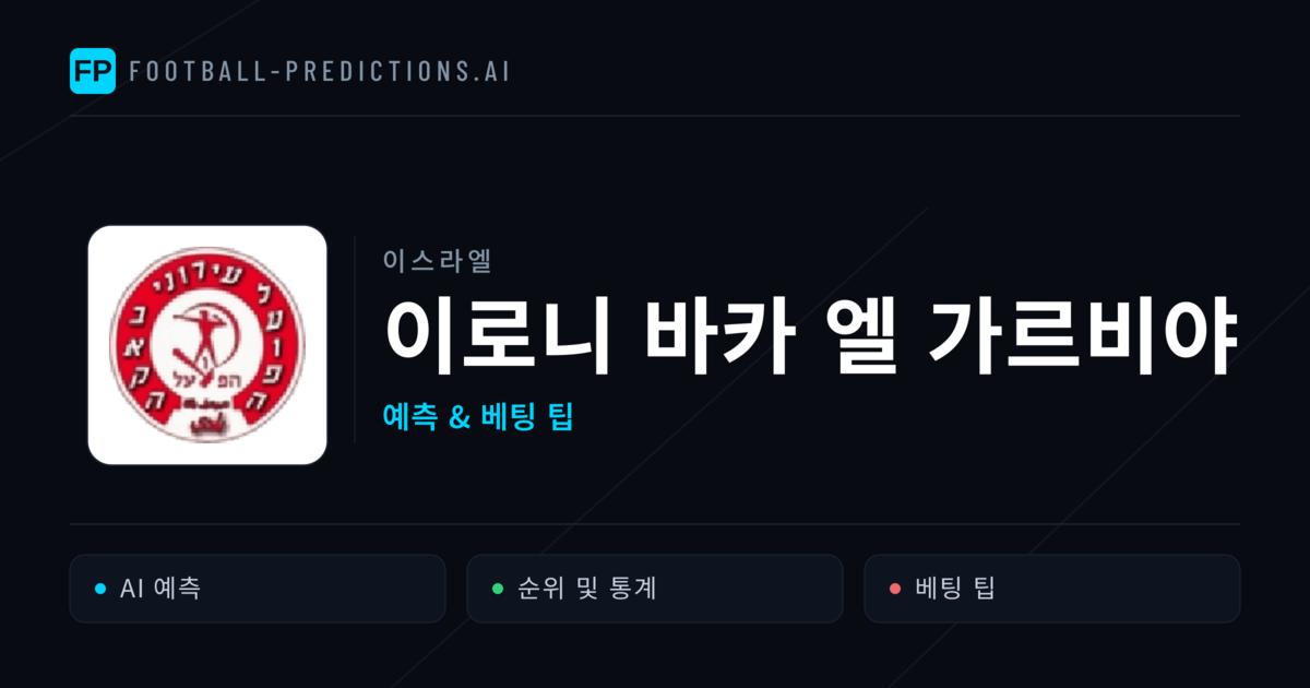 이로니 바카 엘 가르비야 축구 예측 & 통계
