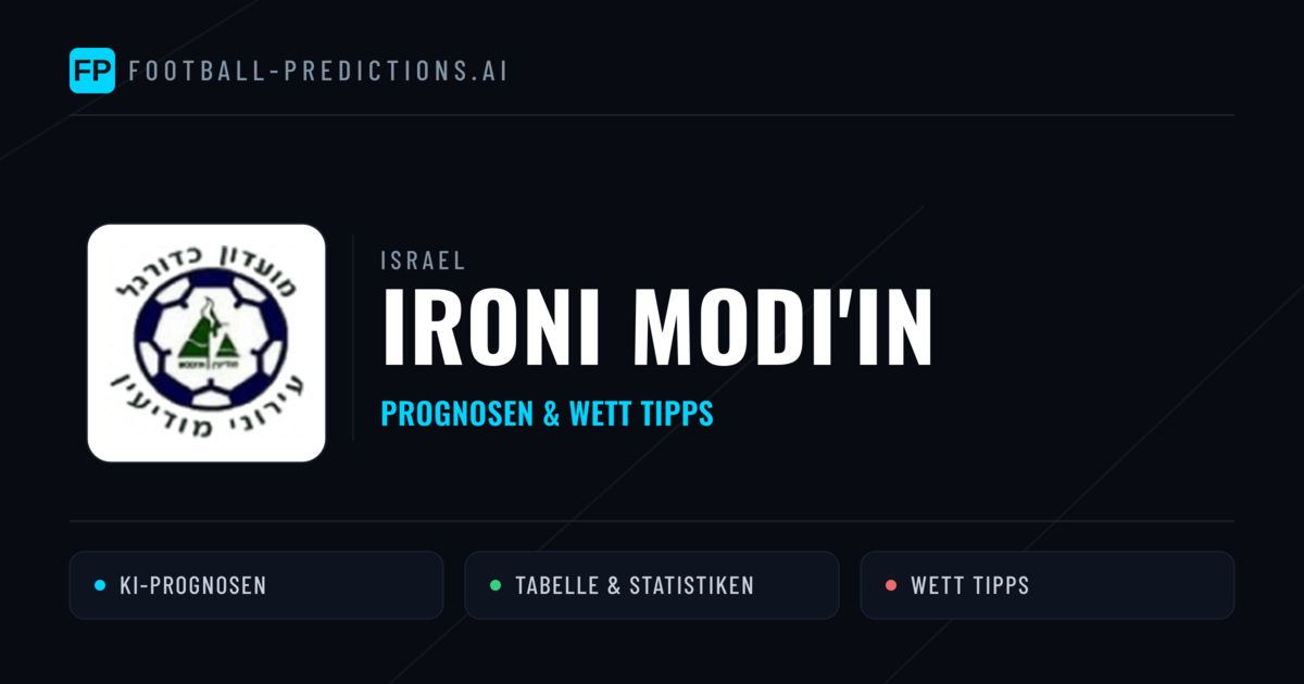 Ironi Modi'in Prognosen & Statistiken