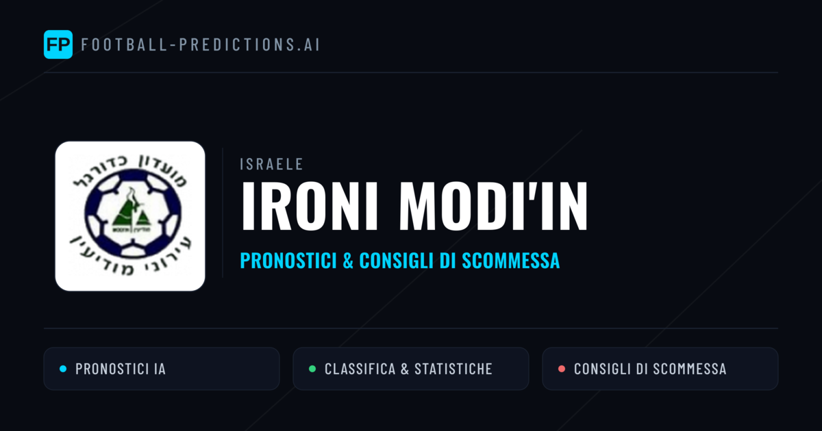 Pronostici e Statistiche Ironi Modi'in