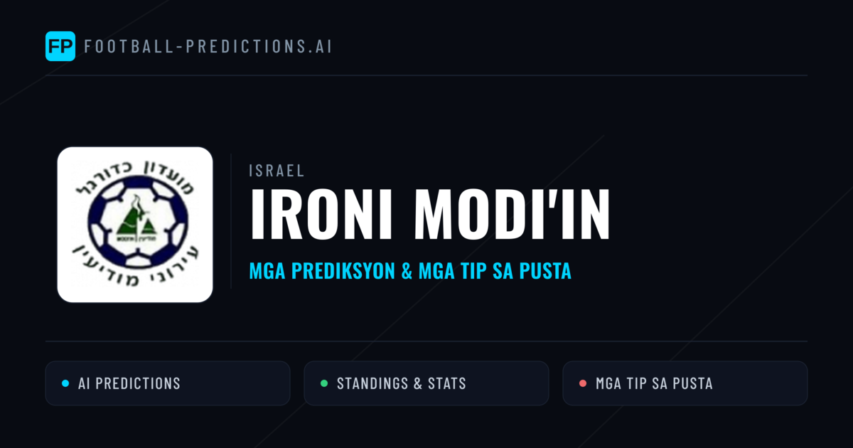 Ironi Modi'in Predictions & Stats