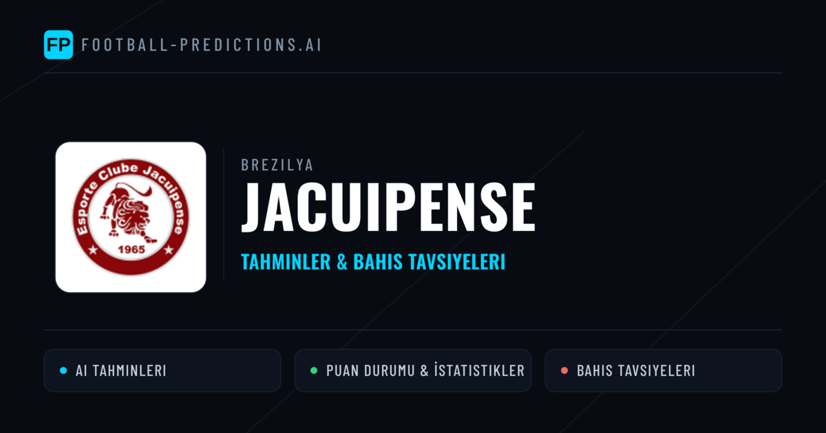 Jacuipense Tahminleri & İstatistikler