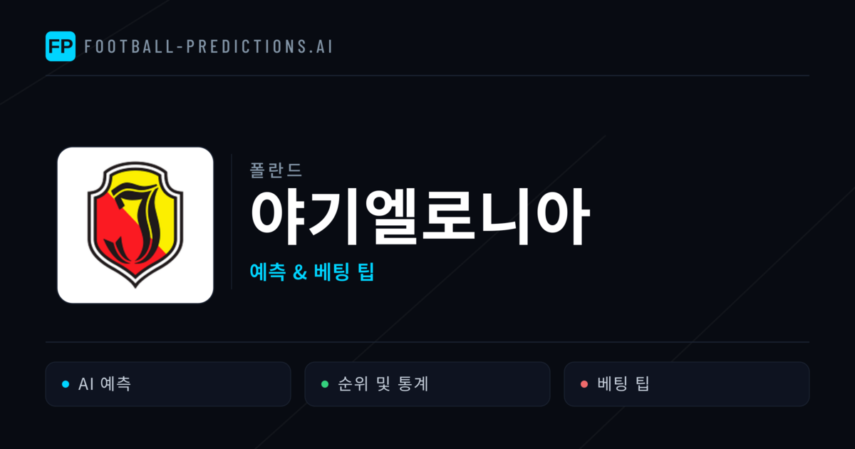 야기엘로니아 축구 예측 & 통계