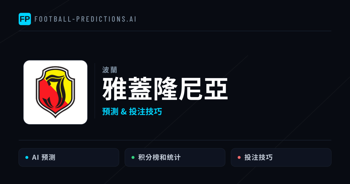 雅蓋隆尼亞 運彩分析｜足球預測與數據