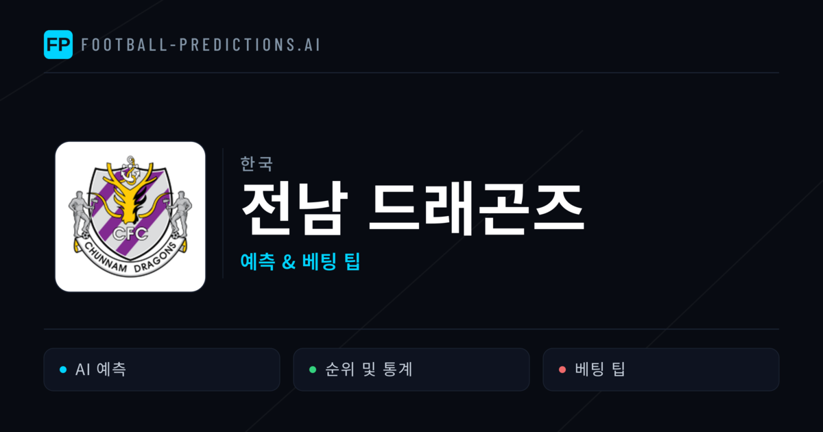 전남 드래곤즈 축구 예측 & 통계