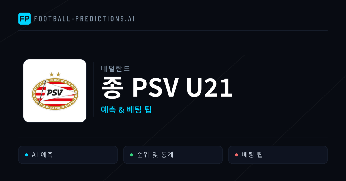 종 PSV U21 축구 예측 & 통계