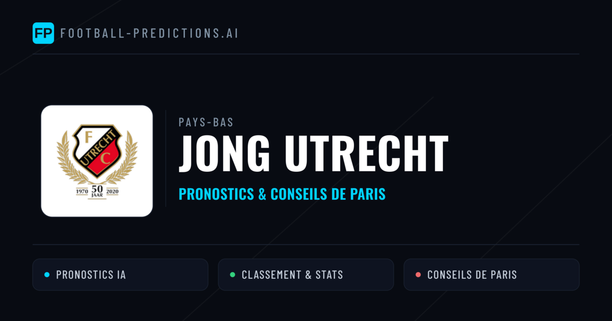 Jong Utrecht Pronostics & Statistiques