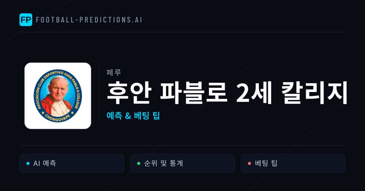 후안 파블로 2세 칼리지 축구 예측 & 통계