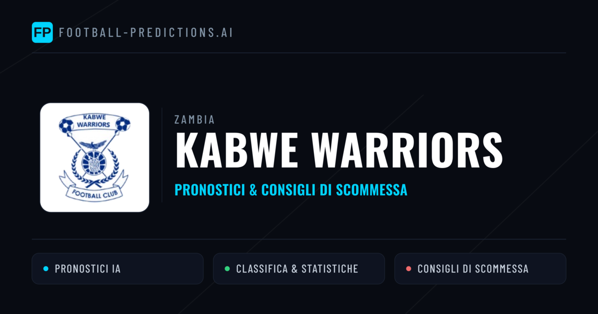 Pronostici e Statistiche Kabwe Warriors