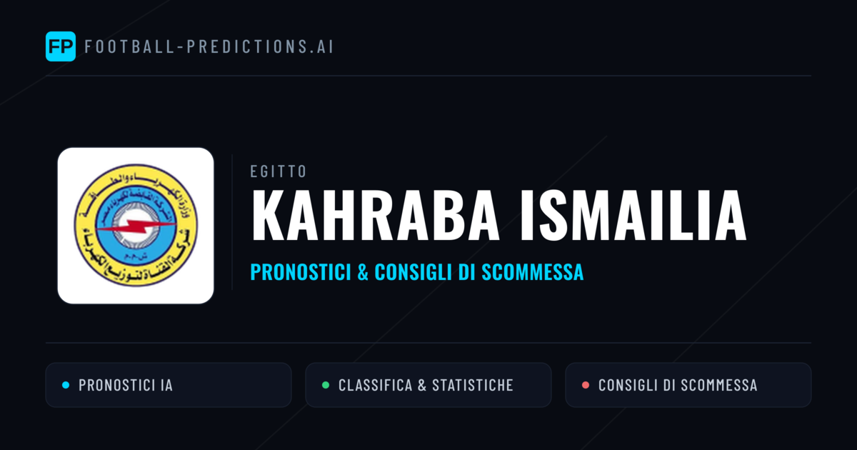 Pronostici e Statistiche Kahraba Ismailia