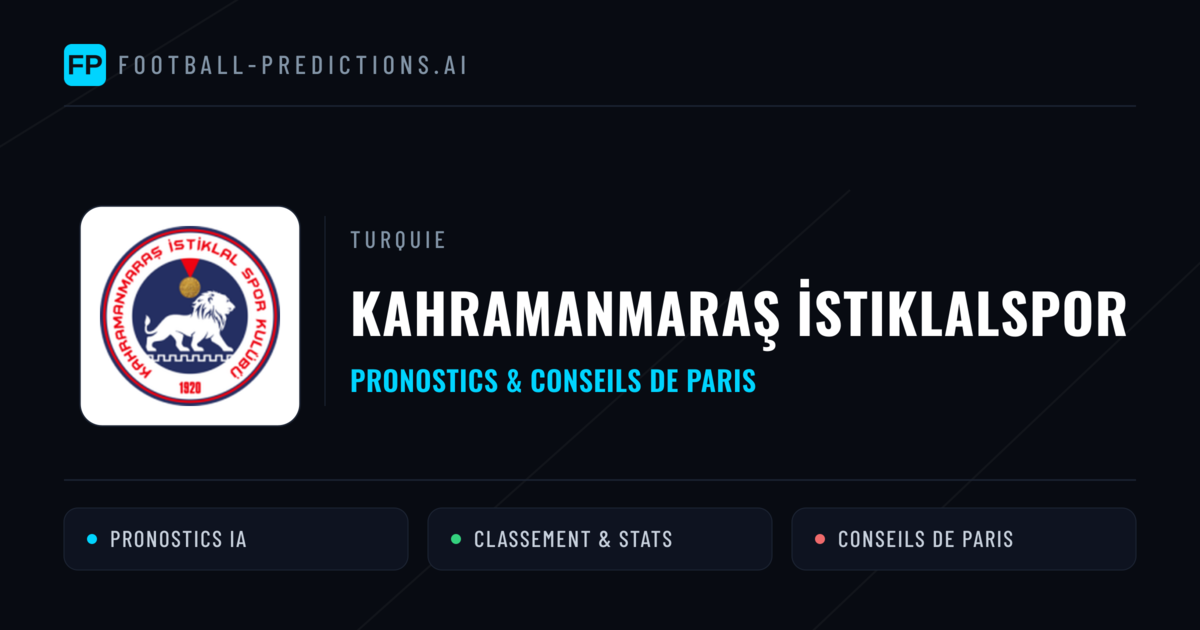 Kahramanmaraş İstiklalspor Pronostics & Statistiques
