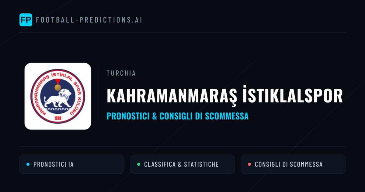 Pronostici e Statistiche Kahramanmaraş İstiklalspor