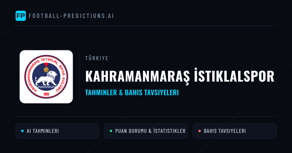Kahramanmaraş İstiklalspor Tahminleri & İstatistikler