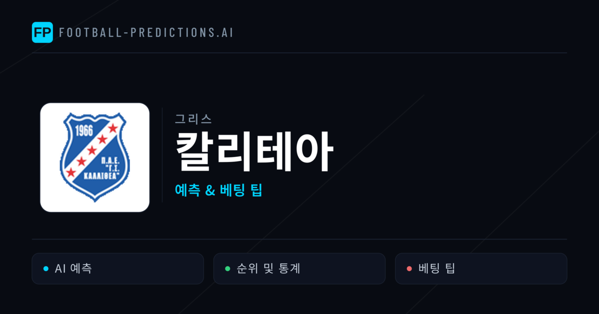 칼리테아 축구 예측 & 통계
