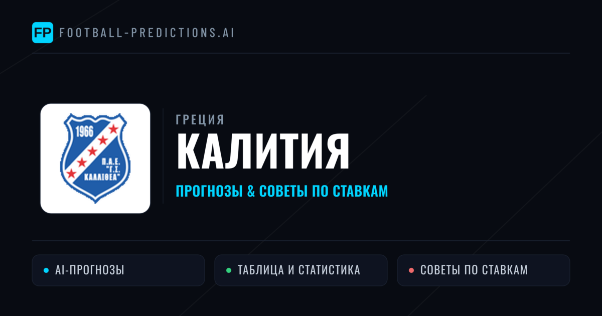 Калития прогнозы и статистика