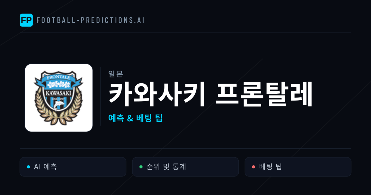 카와사키 프론탈레 축구 예측 & 통계