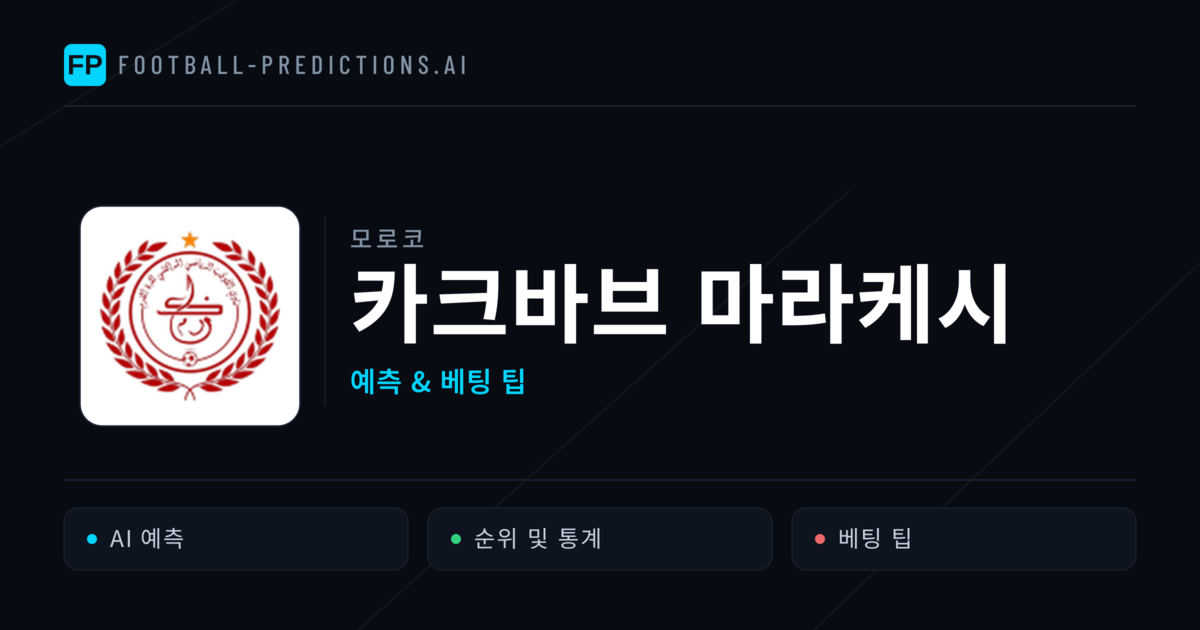 카크바브 마라케시 축구 예측 & 통계