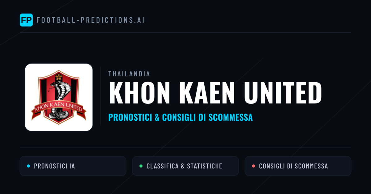 Pronostici e Statistiche Khon Kaen United