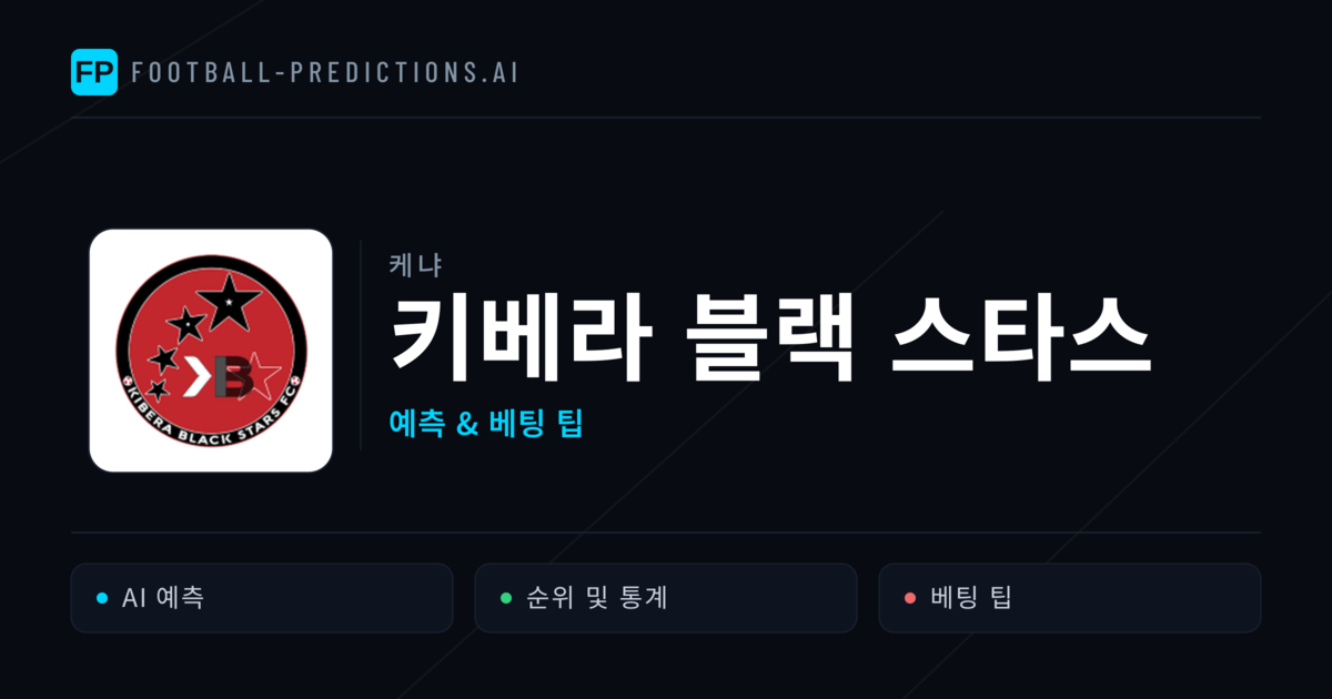 키베라 블랙 스타스 축구 예측 & 통계