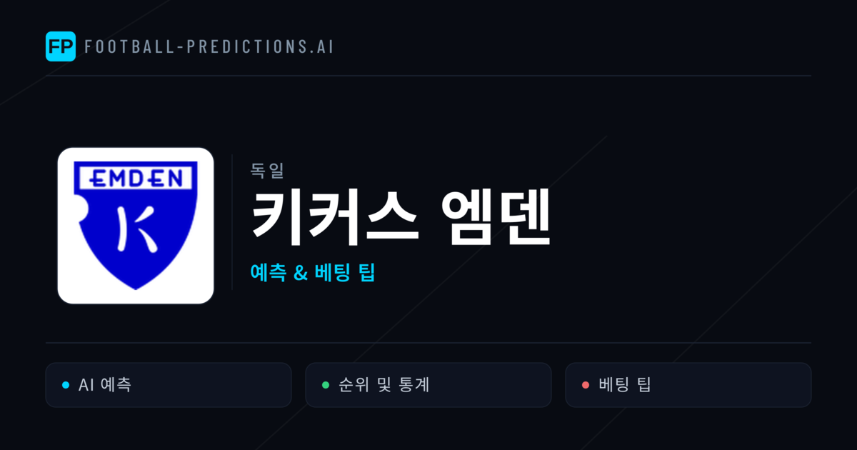 키커스 엠덴 축구 예측 & 통계