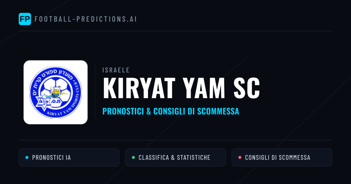 Pronostici e Statistiche Kiryat Yam SC