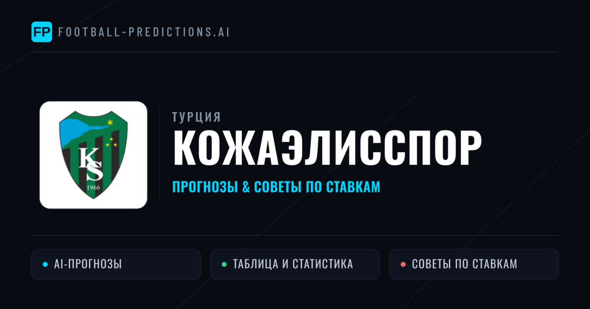 Кожаэлисспор прогнозы и статистика