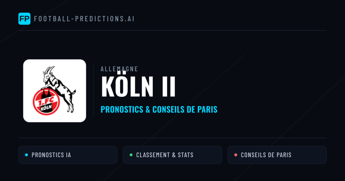 Köln II Pronostics & Statistiques