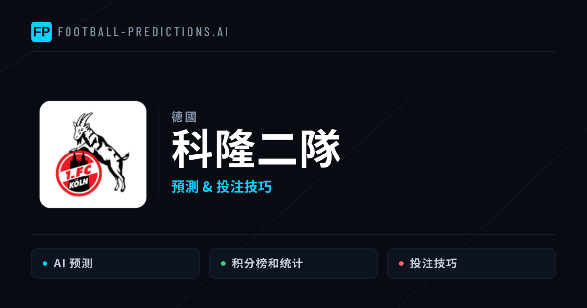 科隆二隊 運彩分析｜足球預測與數據