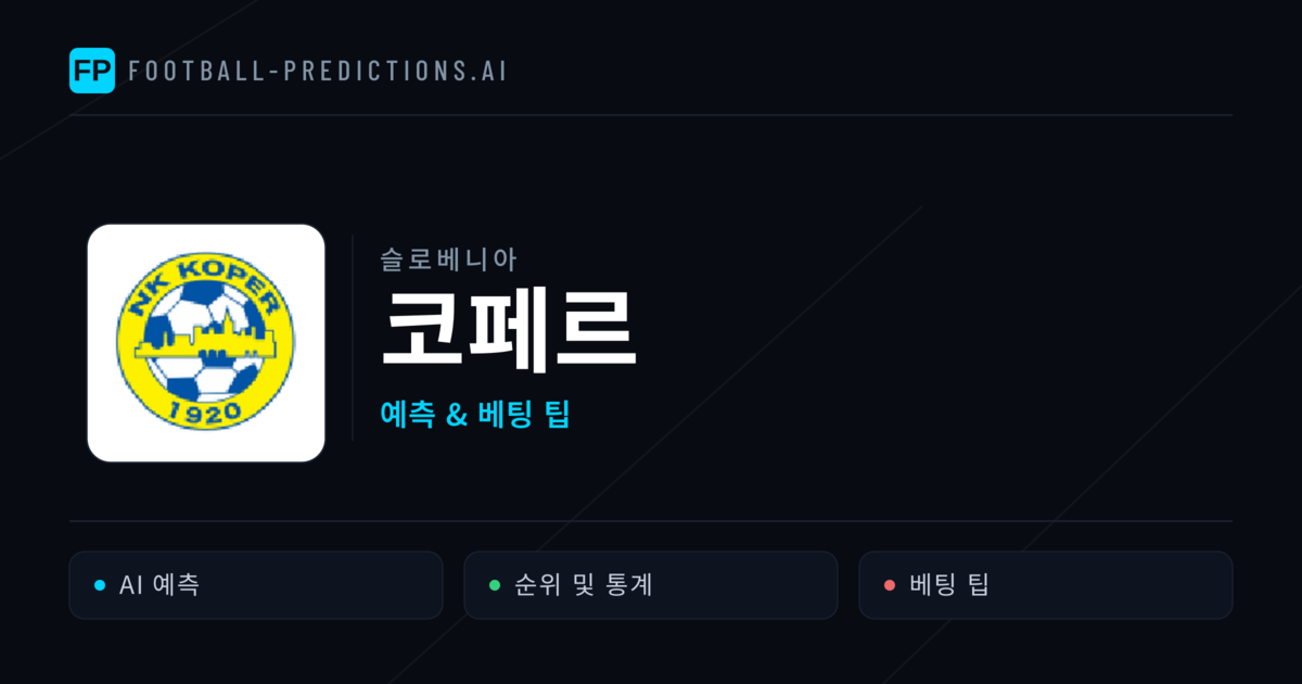 코페르 축구 예측 & 통계