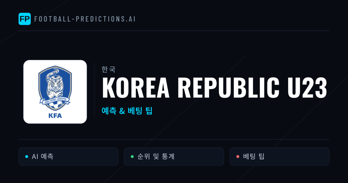 Korea Republic U23 축구 예측 & 통계