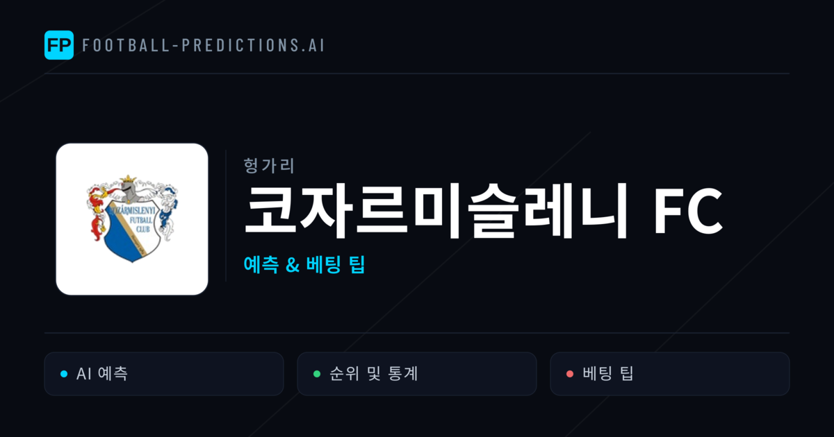 코자르미슬레니 FC 축구 예측 & 통계