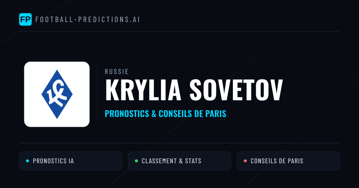 Krylia Sovetov Pronostics & Statistiques