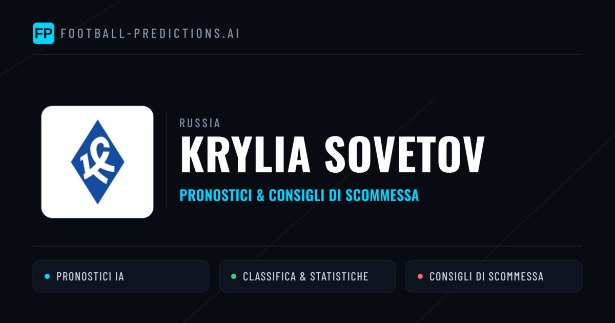 Pronostici e Statistiche Krylia Sovetov
